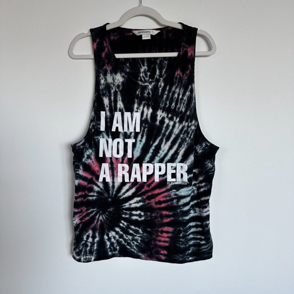 Eleven Paris I Am Not A Rapper Mens Tie Dye Tank Top | Size Medium